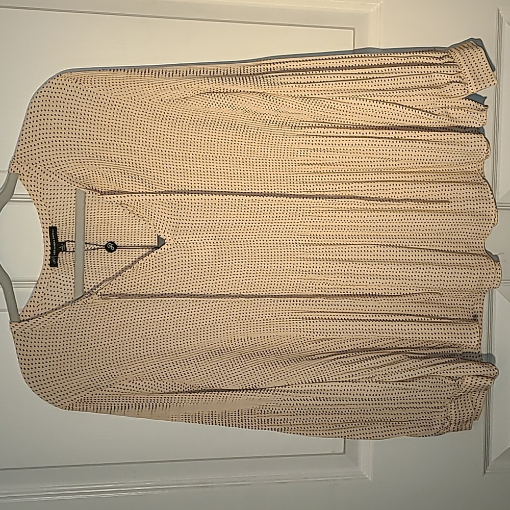 Adrianna Papell tie neck pleated woven blouse